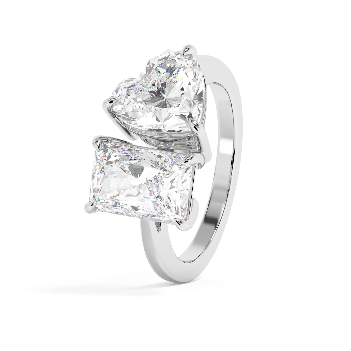 Emerald Solitaire Lab Grown Diamond Engagement Ring