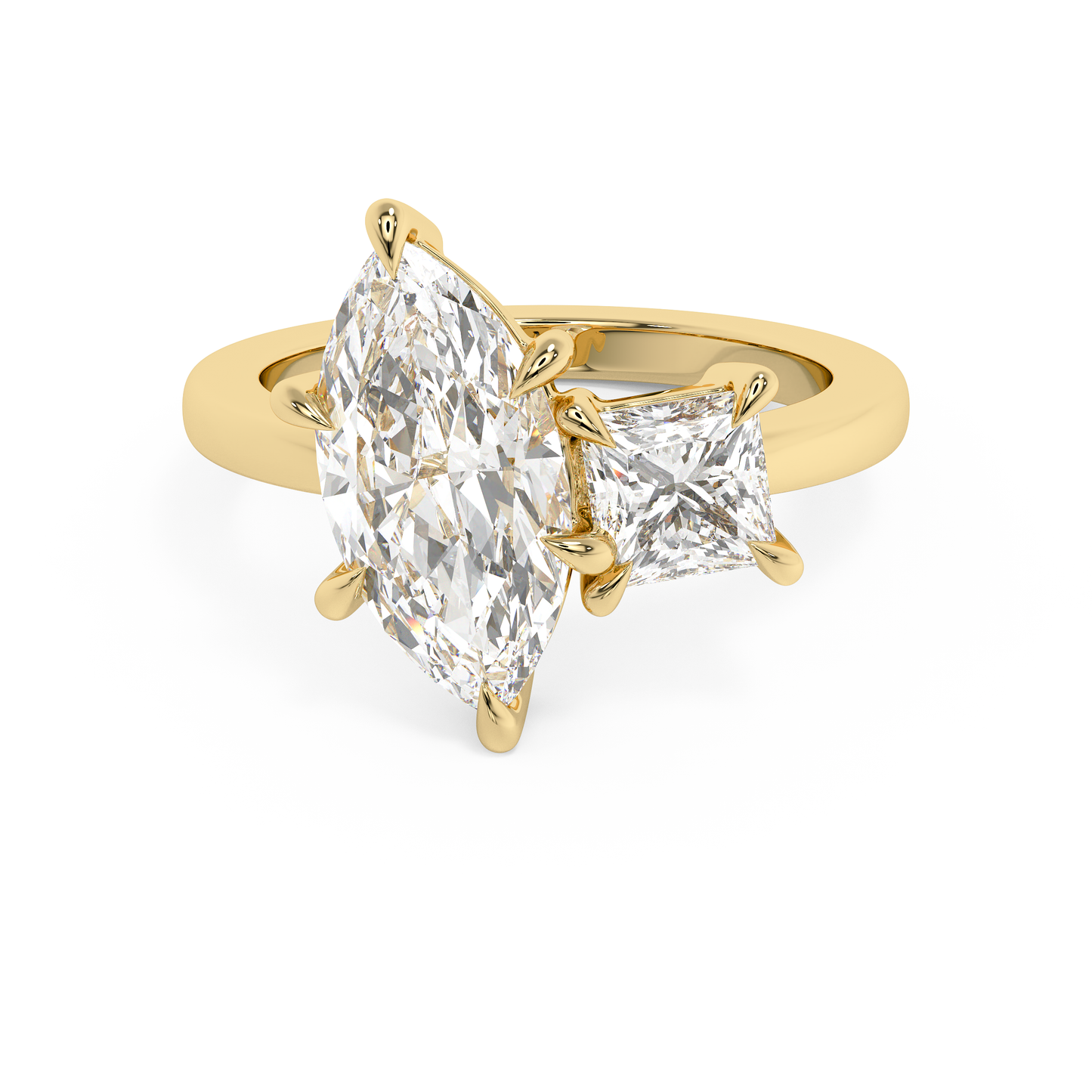 Emerald Solitaire Lab Grown Diamond Engagement Ring