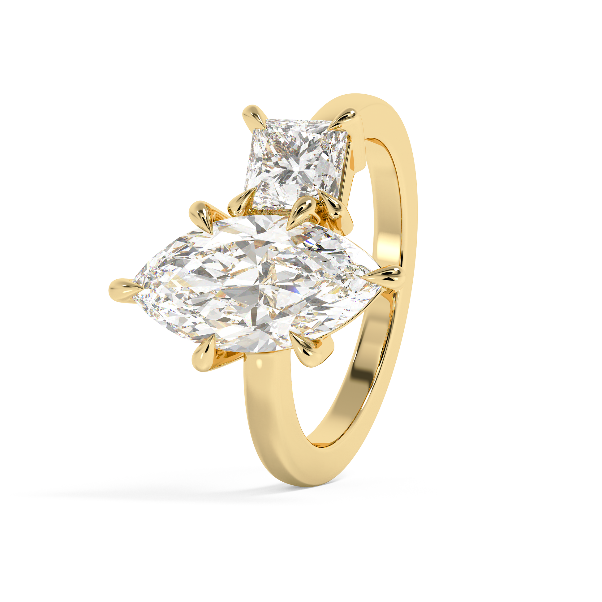 Emerald Solitaire Lab Grown Diamond Engagement Ring