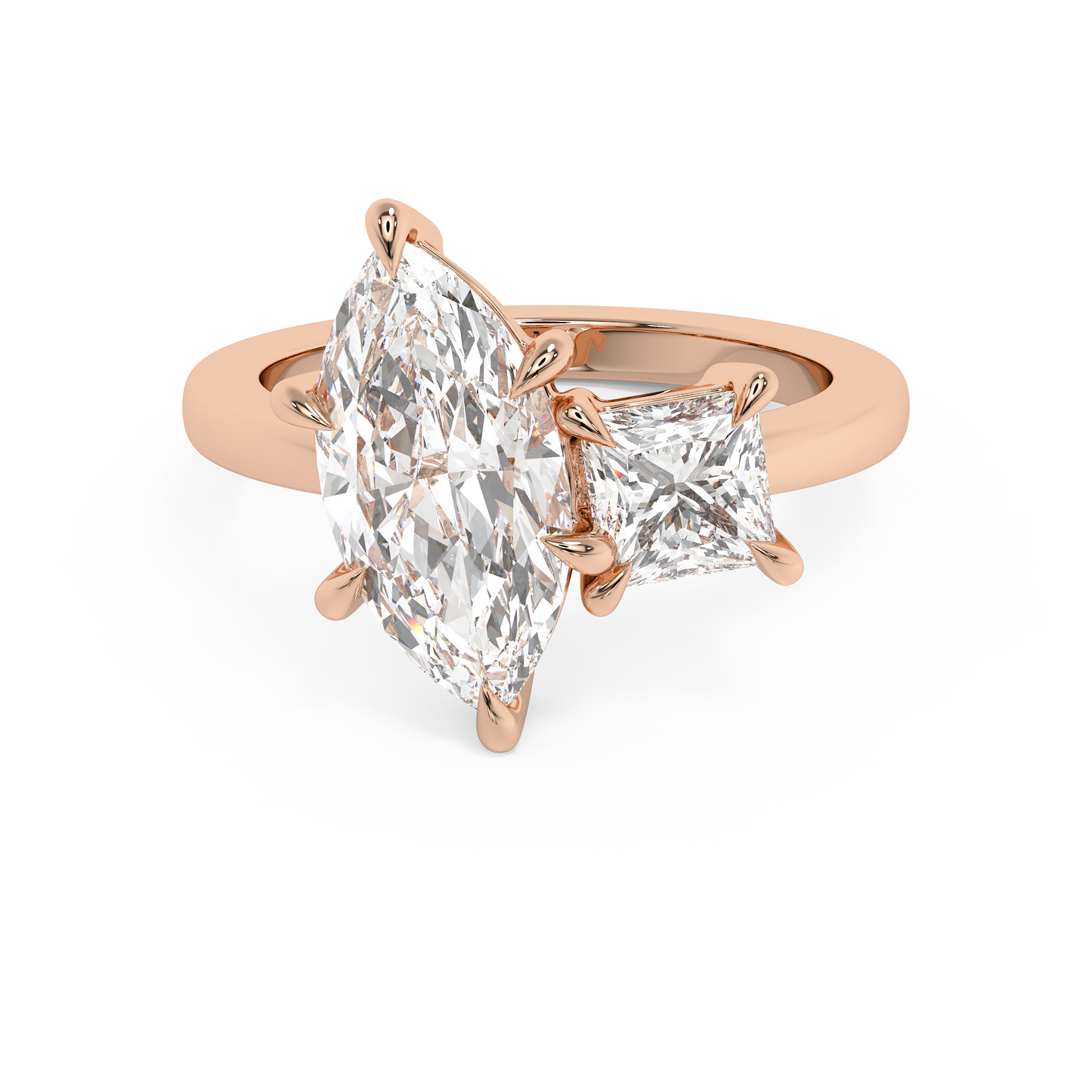 Emerald Solitaire Lab Grown Diamond Engagement Ring