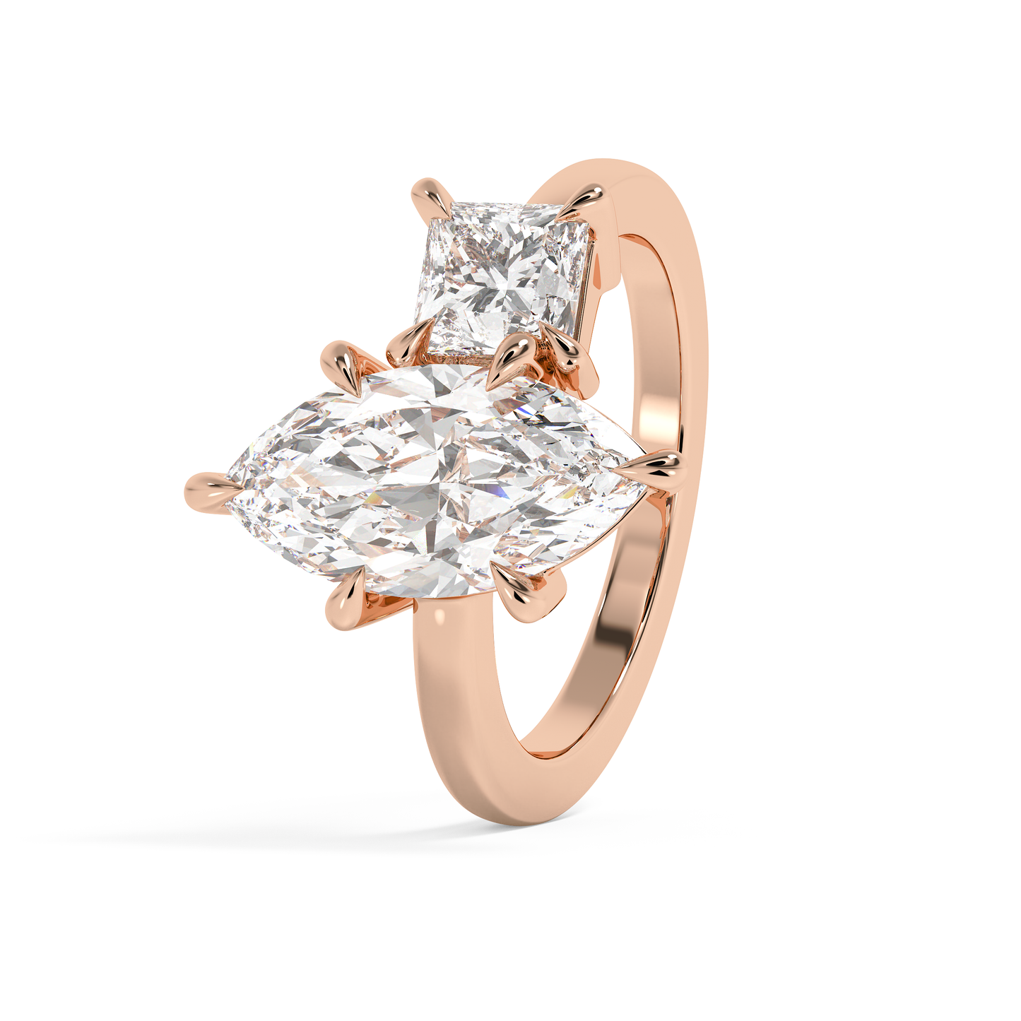 Emerald Solitaire Lab Grown Diamond Engagement Ring