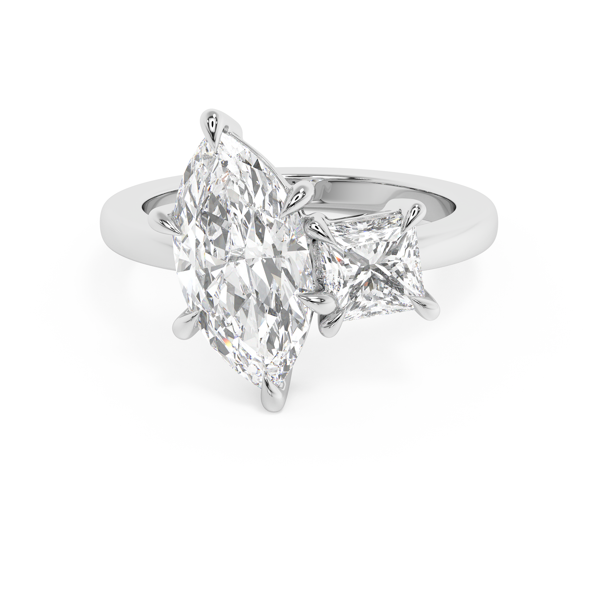 Emerald Solitaire Lab Grown Diamond Engagement Ring