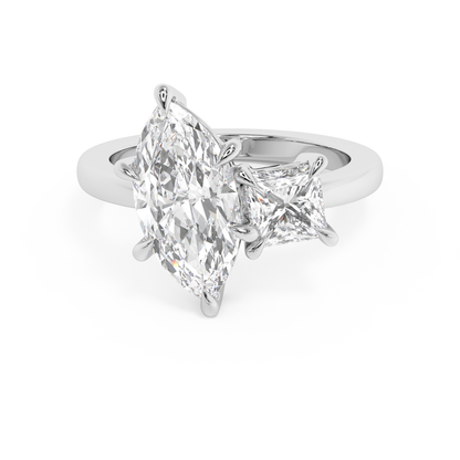 Emerald Solitaire Lab Grown Diamond Engagement Ring
