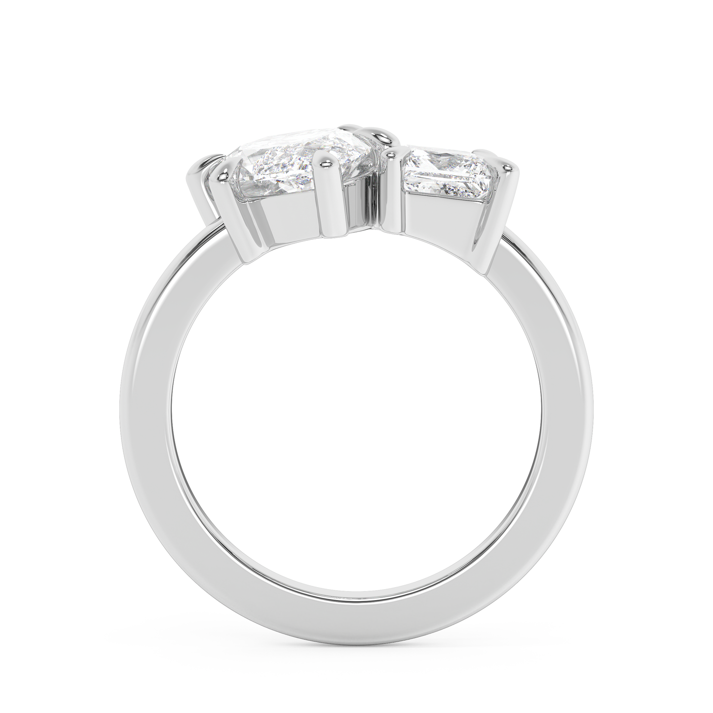Emerald Solitaire Lab Grown Diamond Engagement Ring