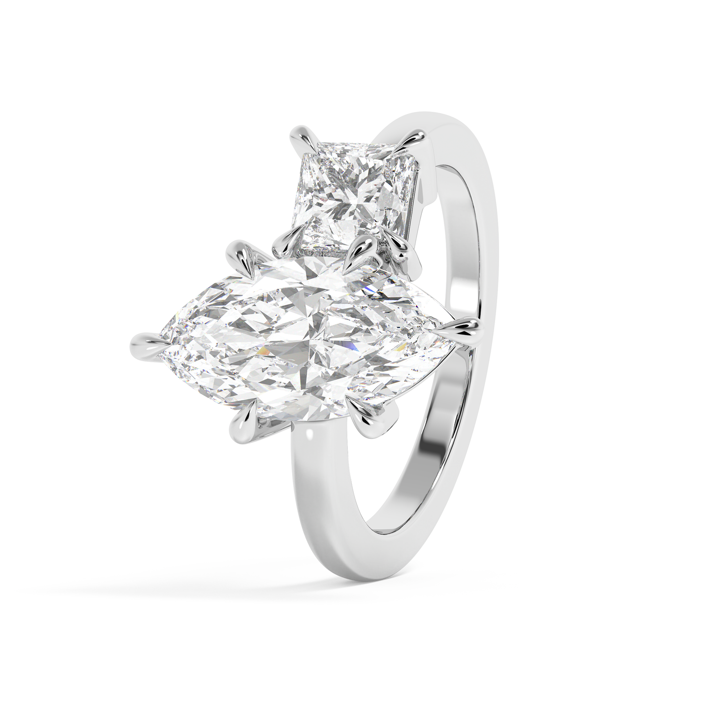 Emerald Solitaire Lab Grown Diamond Engagement Ring