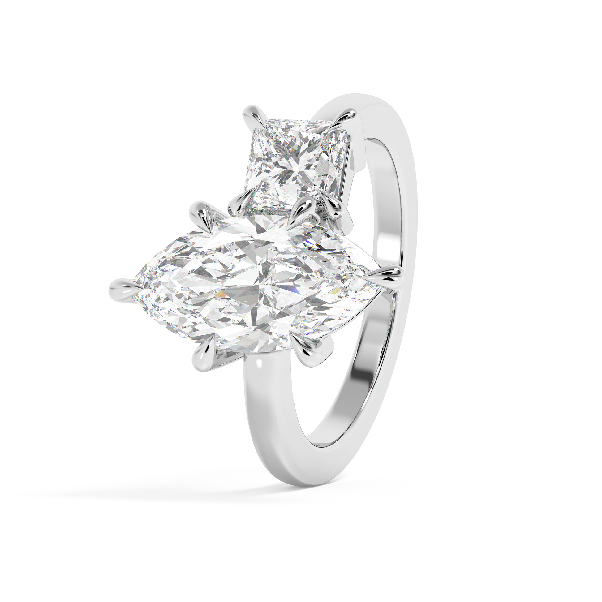 Emerald Solitaire Lab Grown Diamond Engagement Ring