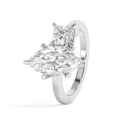 Emerald Solitaire Lab Grown Diamond Engagement Ring