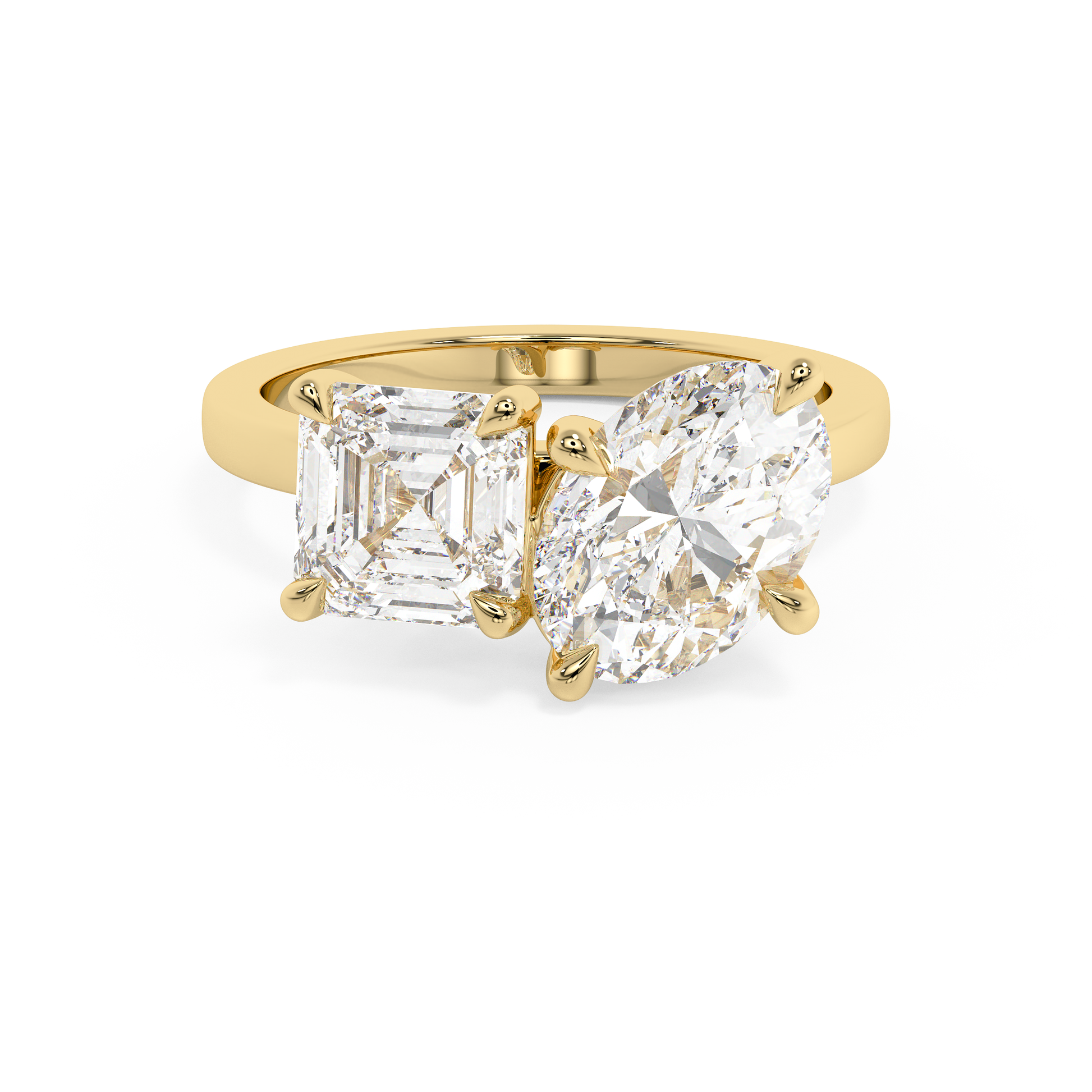 Emerald Solitaire Lab Grown Diamond Engagement Ring