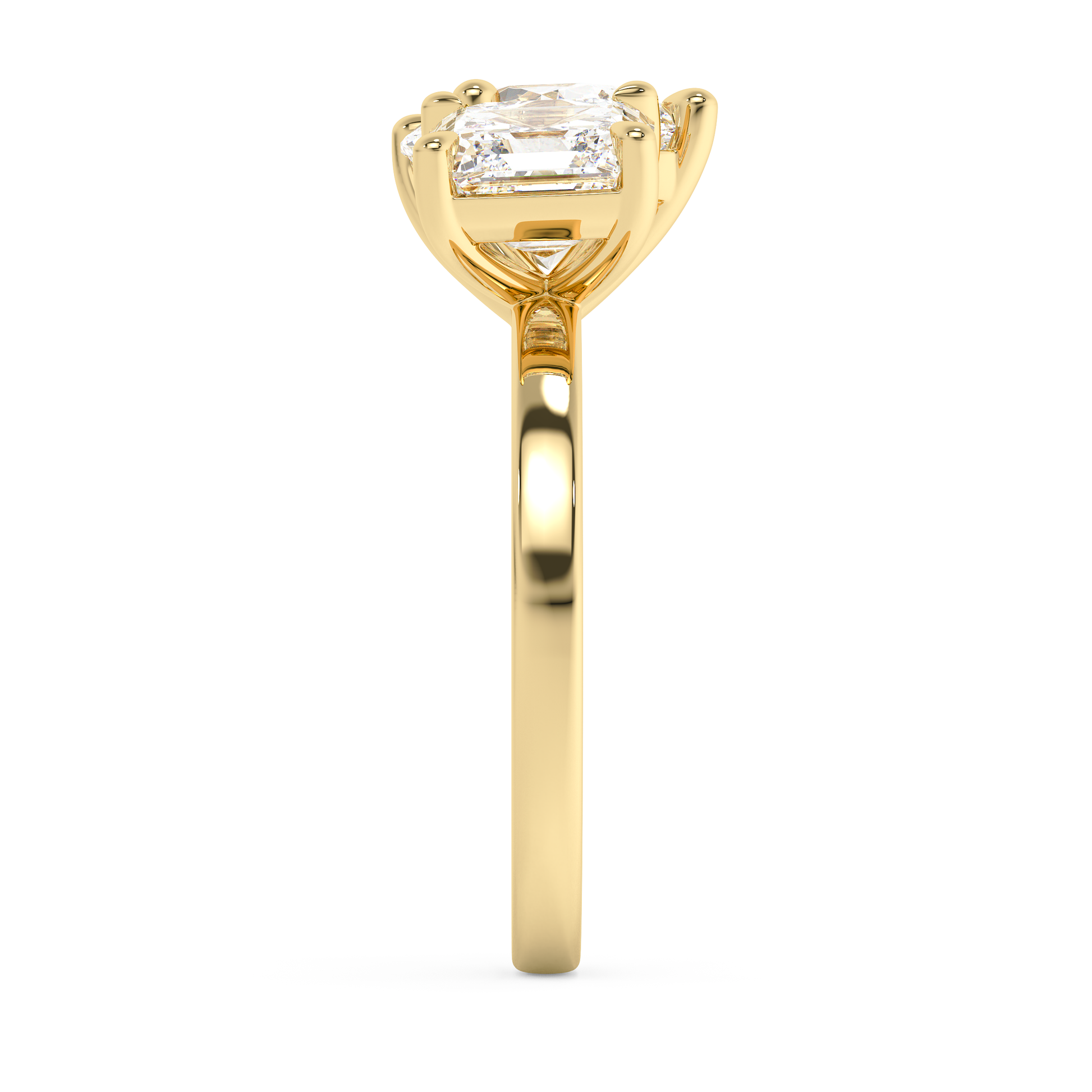 Emerald Solitaire Lab Grown Diamond Engagement Ring