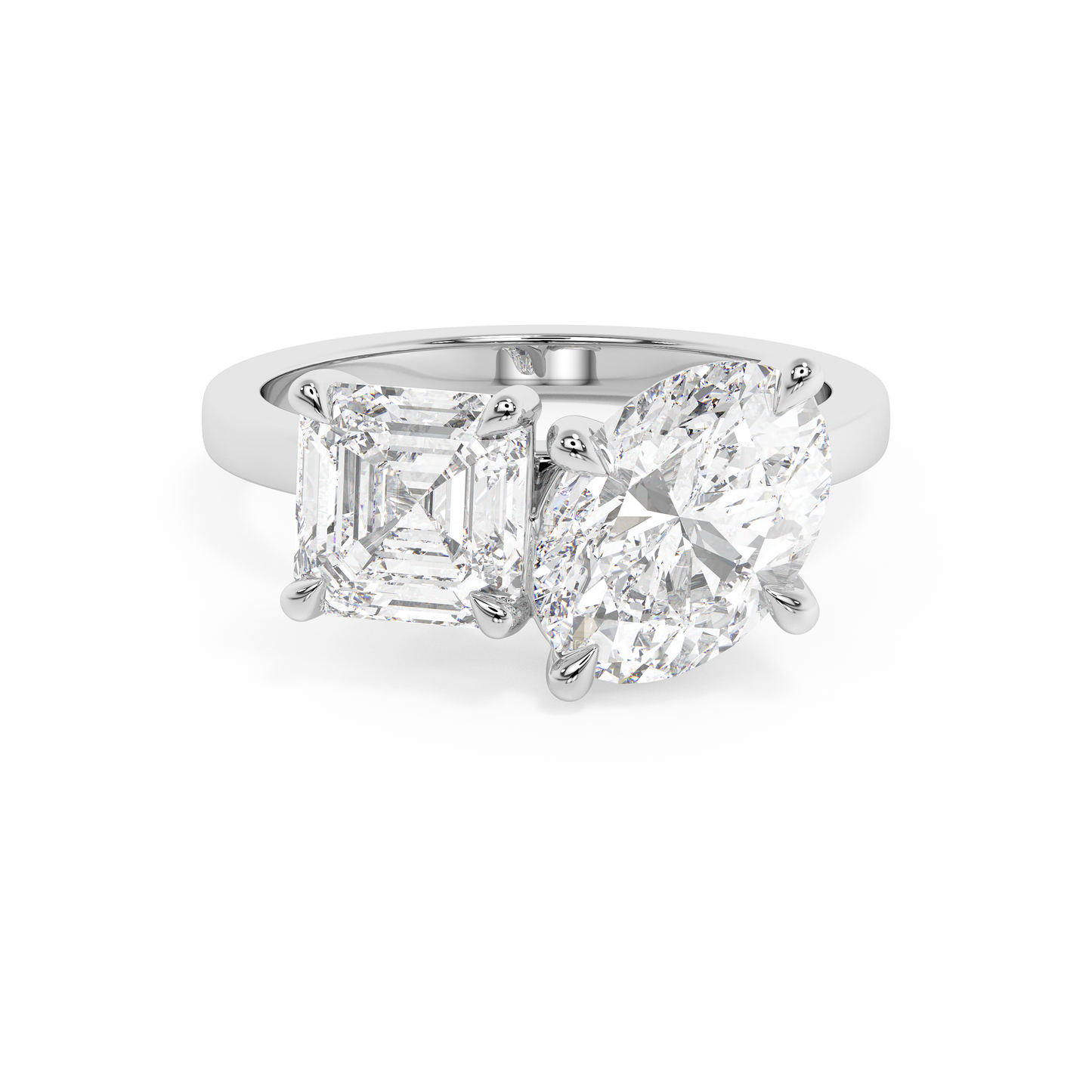 Emerald Solitaire Lab Grown Diamond Engagement Ring