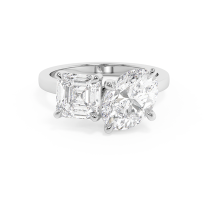 Emerald Solitaire Lab Grown Diamond Engagement Ring