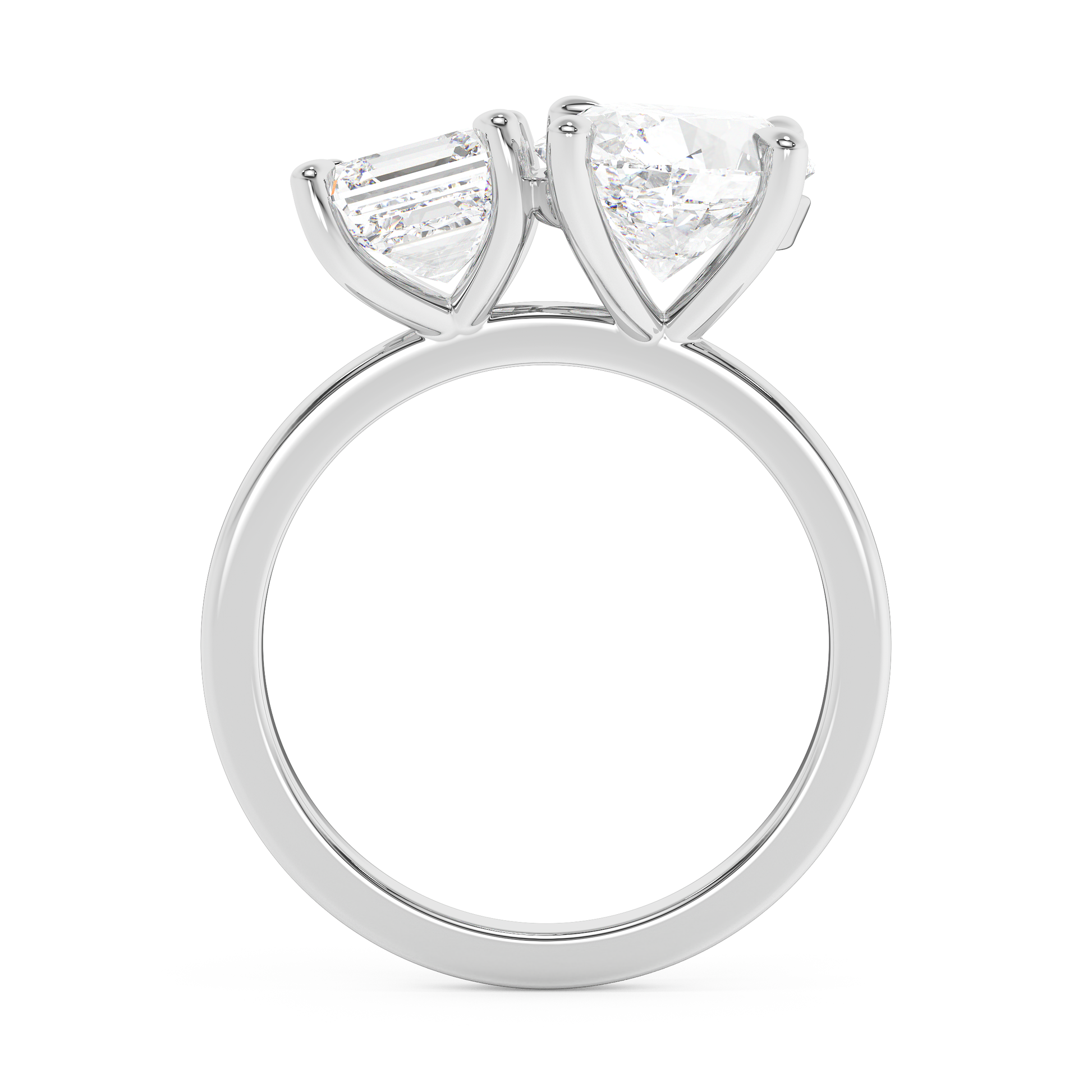Emerald Solitaire Lab Grown Diamond Engagement Ring
