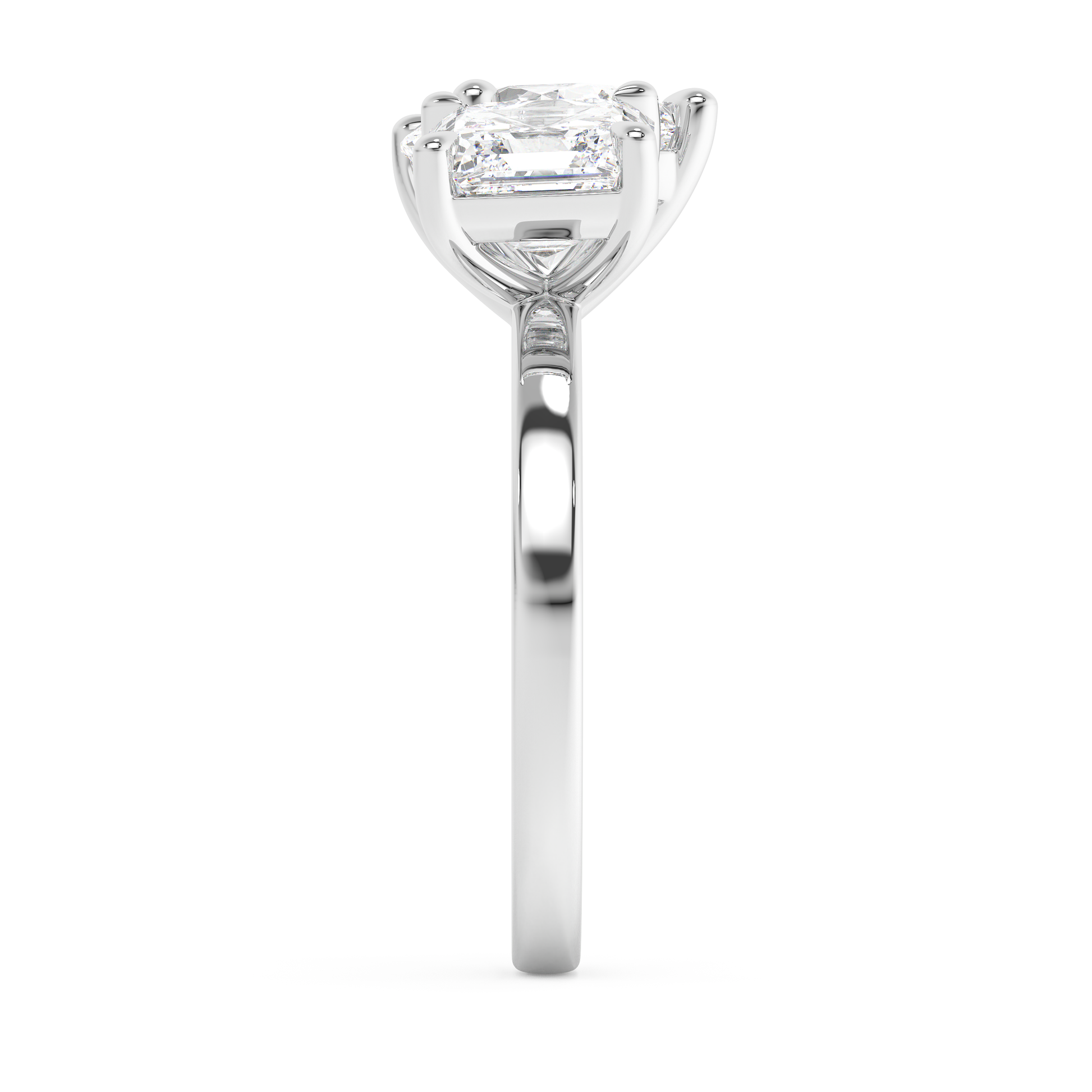 Emerald Solitaire Lab Grown Diamond Engagement Ring