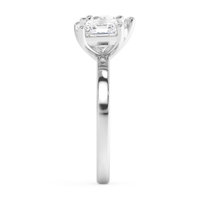 Emerald Solitaire Lab Grown Diamond Engagement Ring