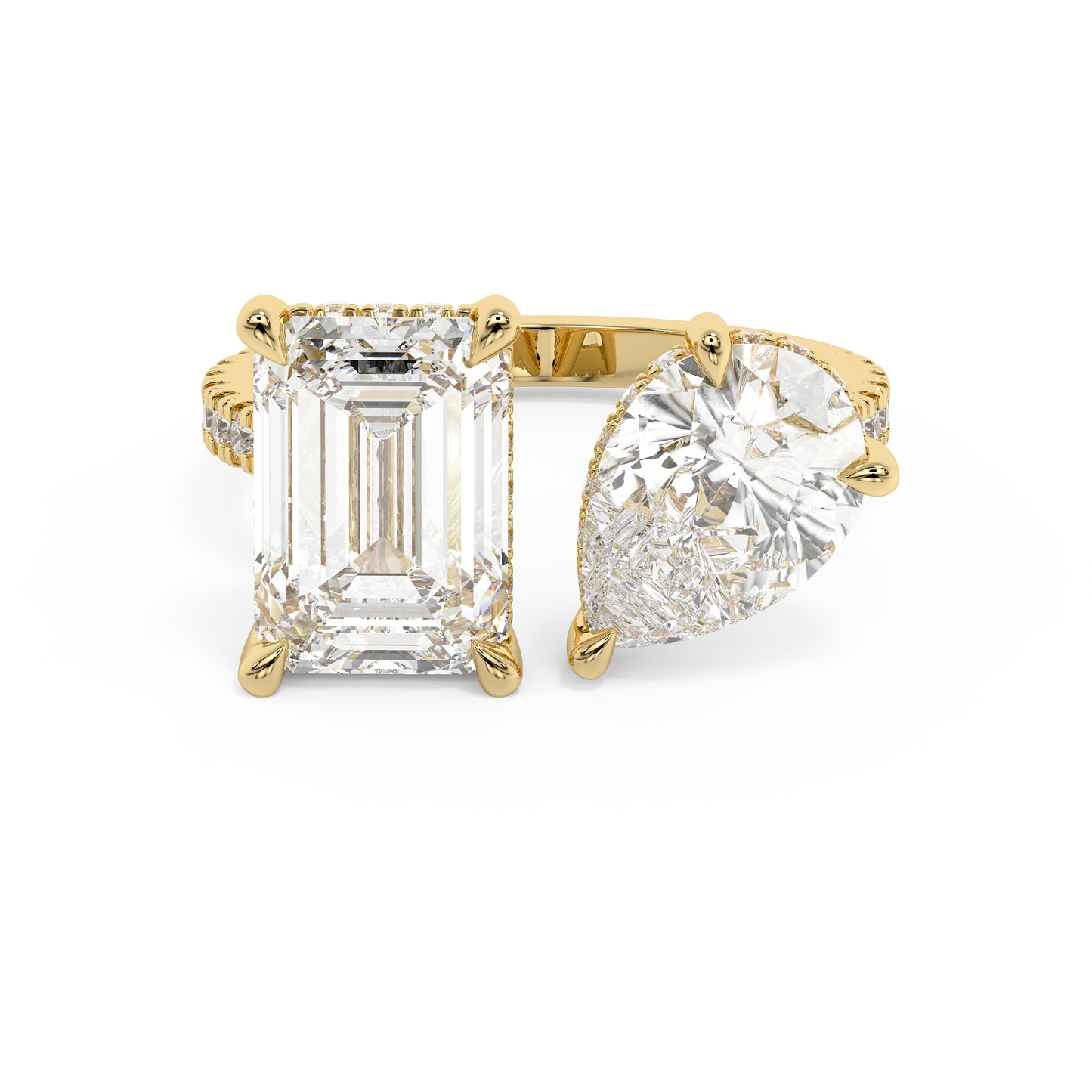 Emerald Solitaire Lab Grown Diamond Engagement Ring