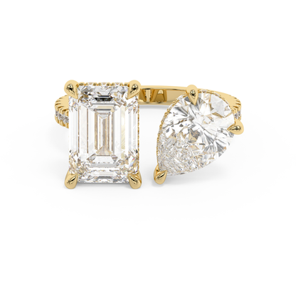Emerald Solitaire Lab Grown Diamond Engagement Ring