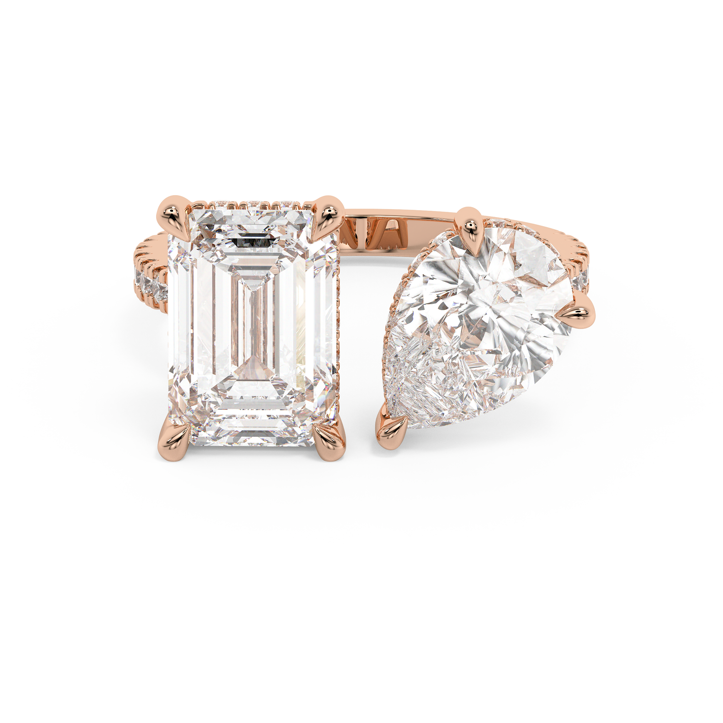 Emerald Solitaire Lab Grown Diamond Engagement Ring