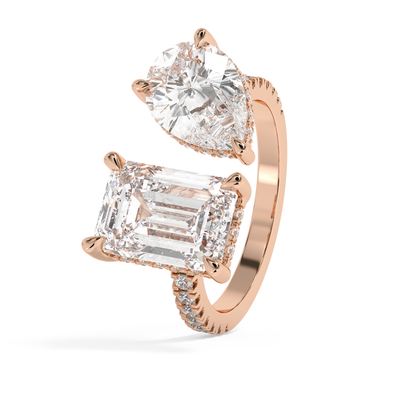 Emerald Solitaire Lab Grown Diamond Engagement Ring
