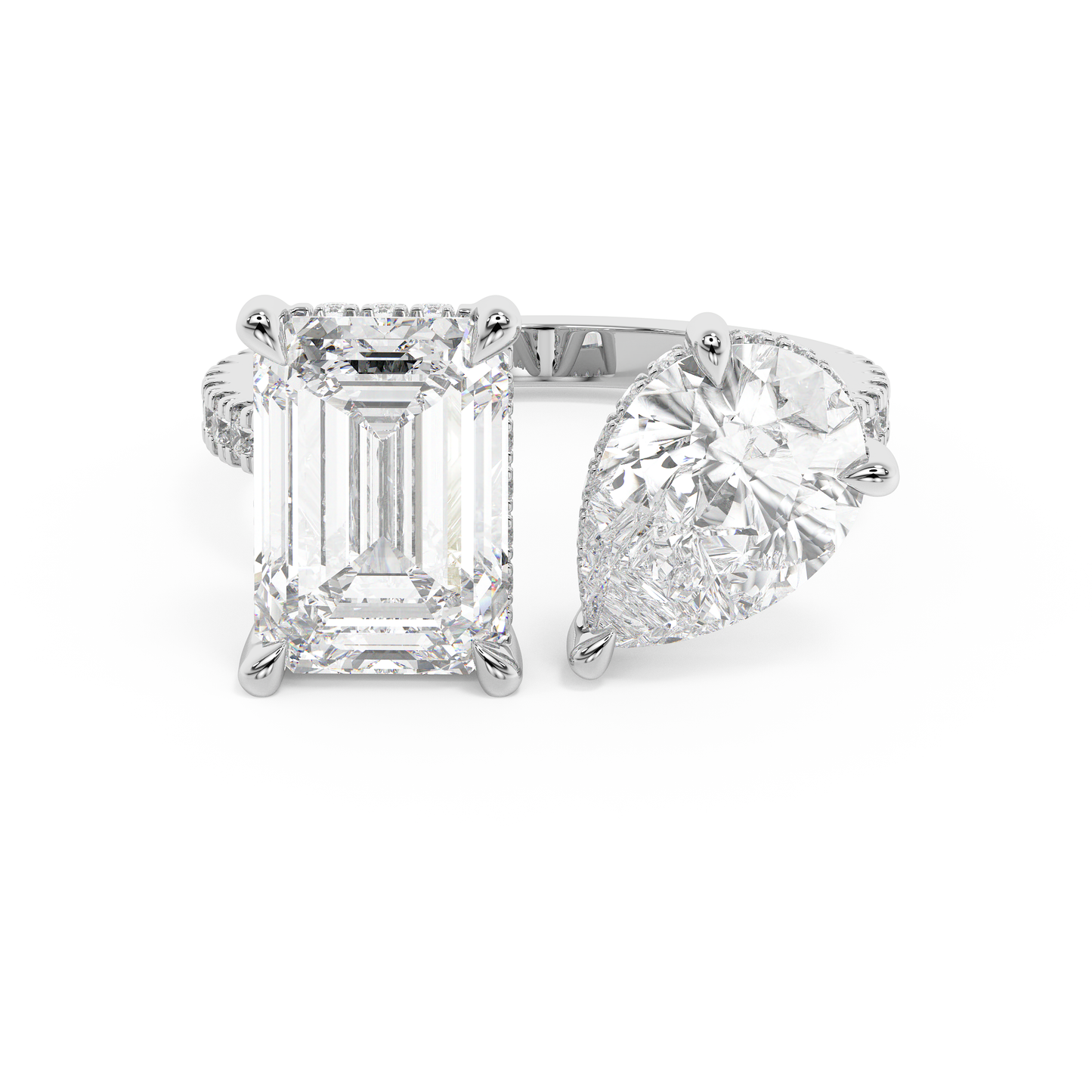 Emerald Solitaire Lab Grown Diamond Engagement Ring