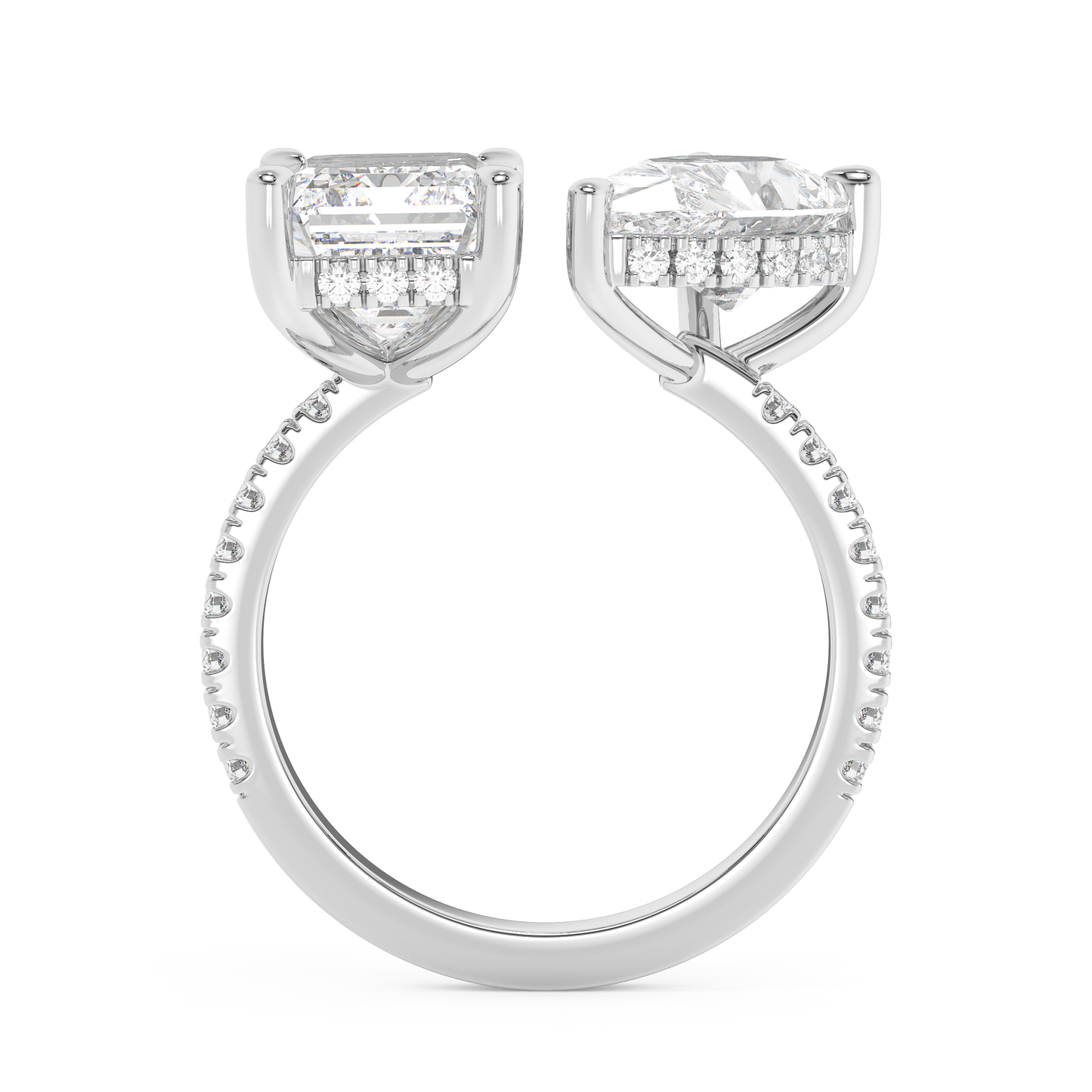 Emerald Solitaire Lab Grown Diamond Engagement Ring