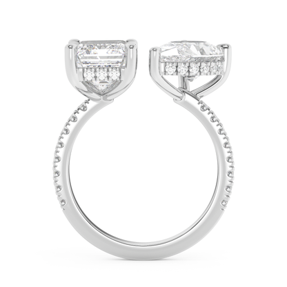 Emerald Solitaire Lab Grown Diamond Engagement Ring