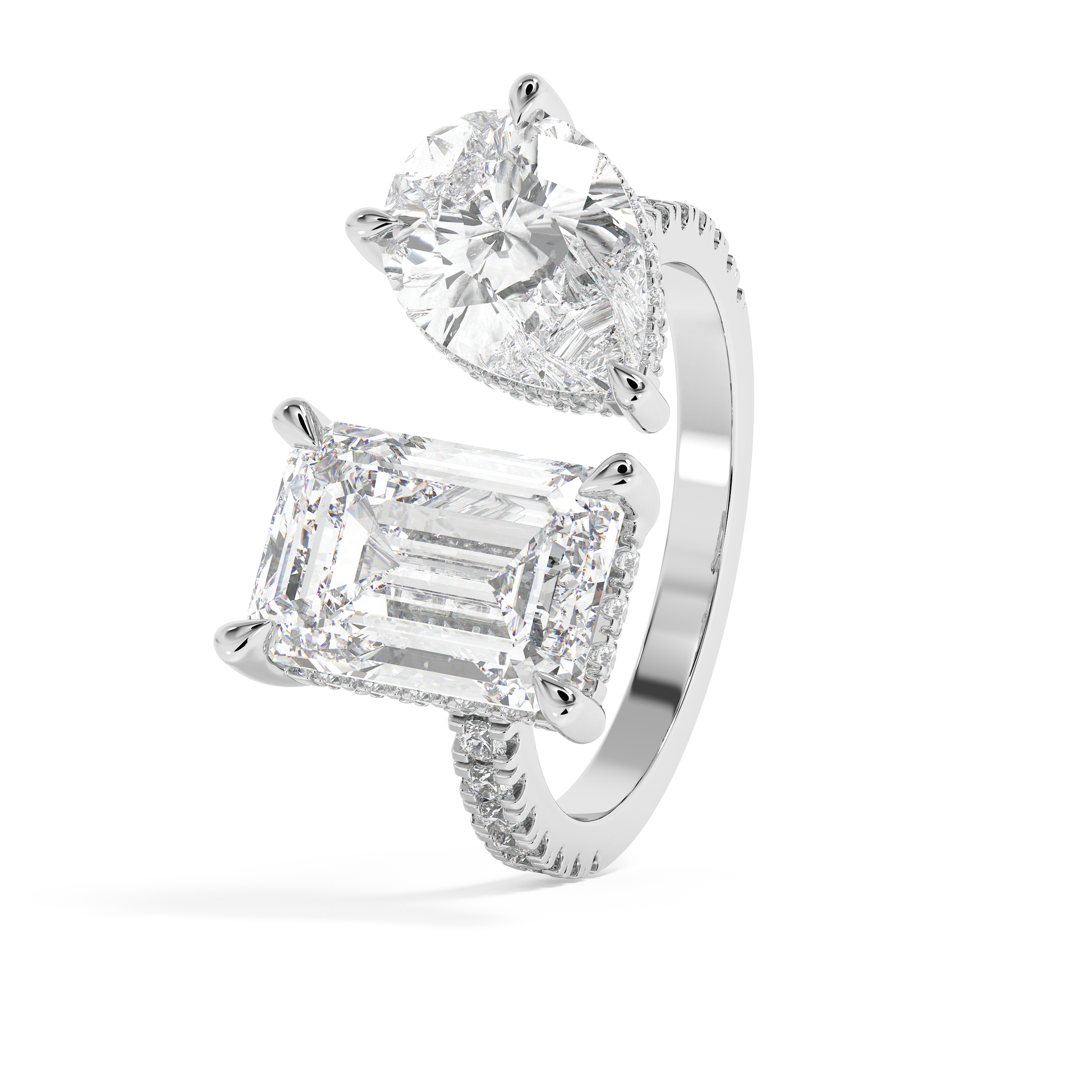 Emerald Solitaire Lab Grown Diamond Engagement Ring