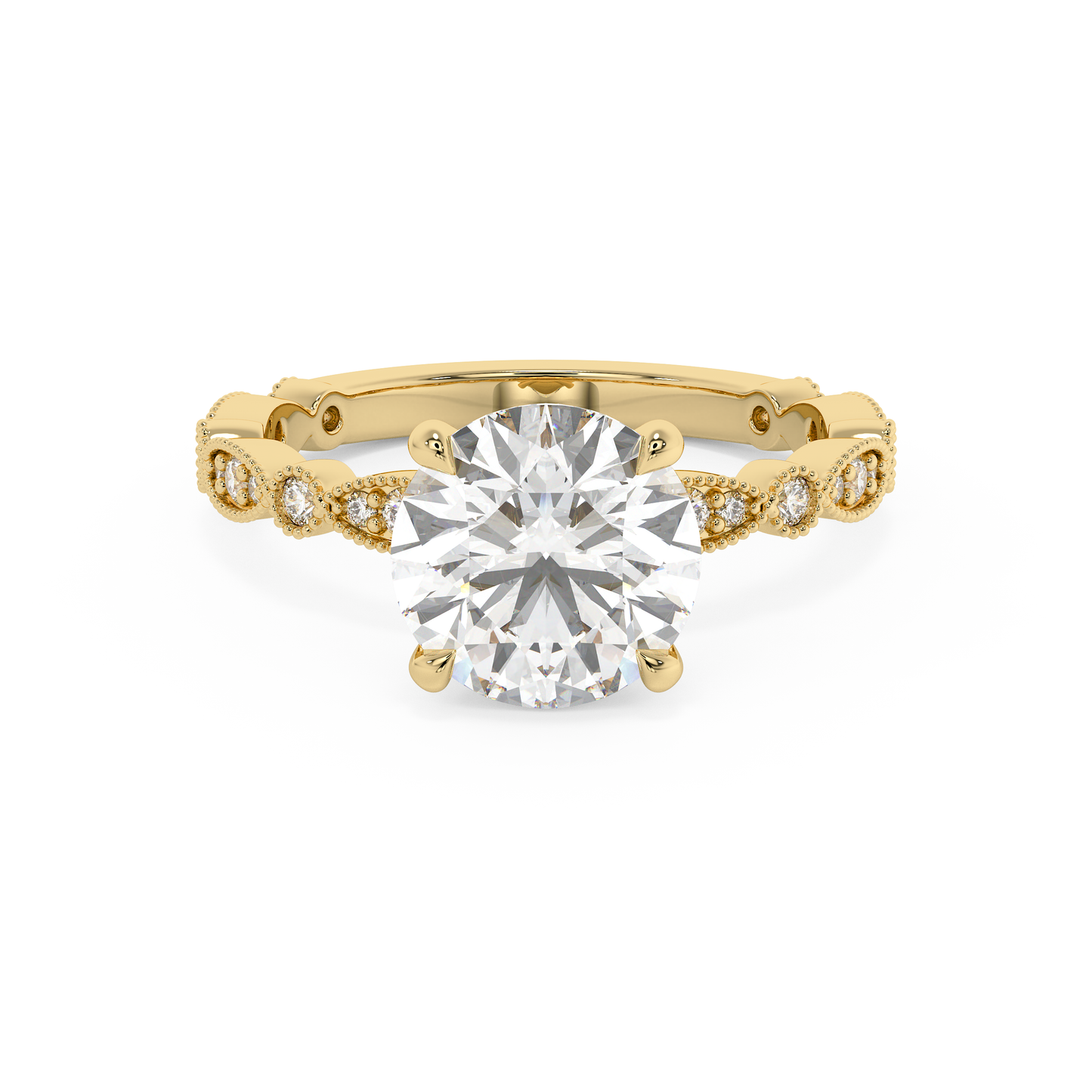 Emerald Solitaire Lab Grown Diamond Engagement Ring
