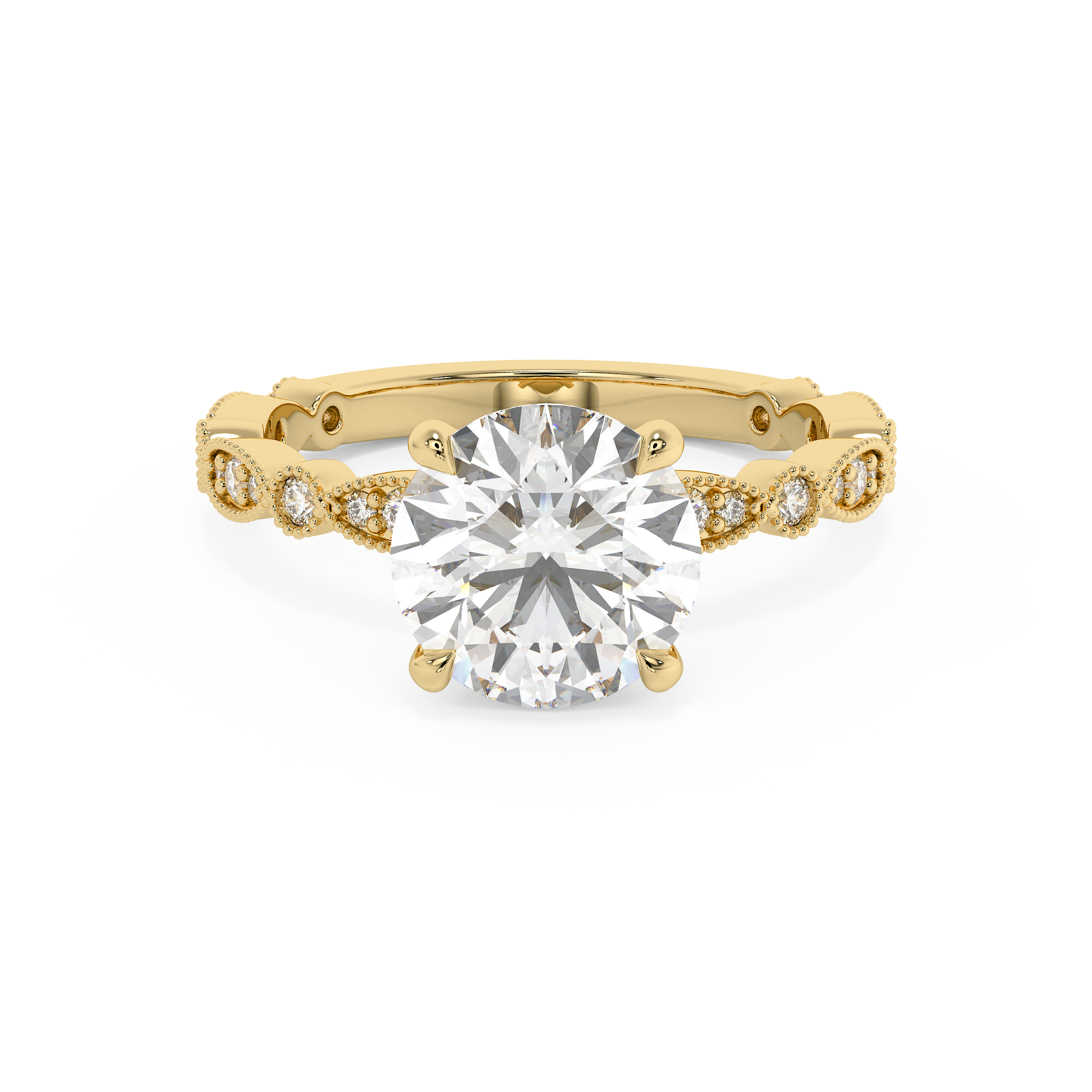 Emerald Solitaire Lab Grown Diamond Engagement Ring