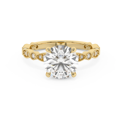 Emerald Solitaire Lab Grown Diamond Engagement Ring