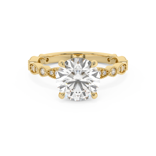 Emerald Solitaire Lab Grown Diamond Engagement Ring