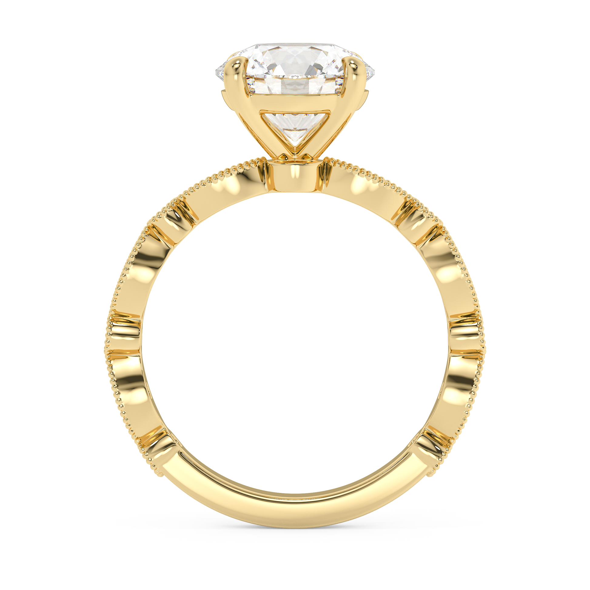 Emerald Solitaire Lab Grown Diamond Engagement Ring