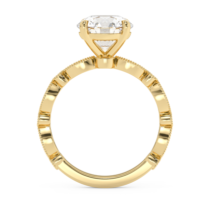 Emerald Solitaire Lab Grown Diamond Engagement Ring