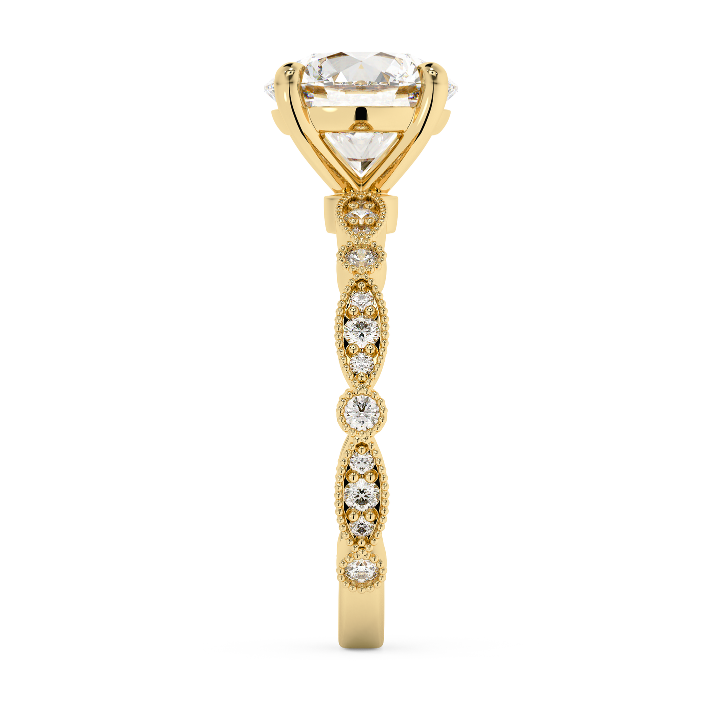 Emerald Solitaire Lab Grown Diamond Engagement Ring