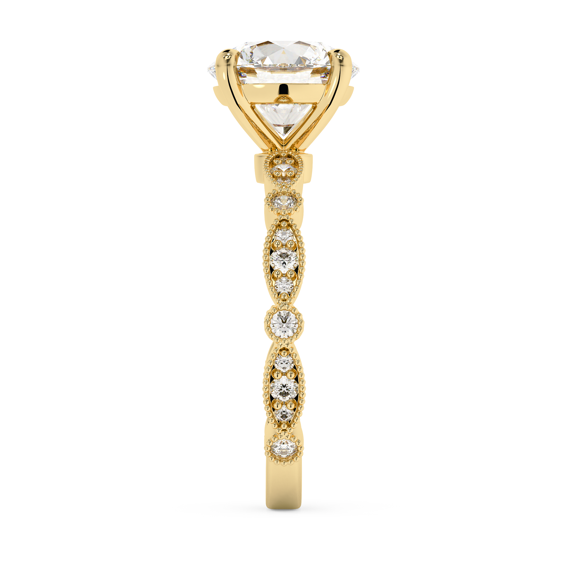 Emerald Solitaire Lab Grown Diamond Engagement Ring