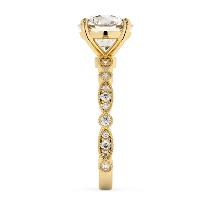Emerald Solitaire Lab Grown Diamond Engagement Ring