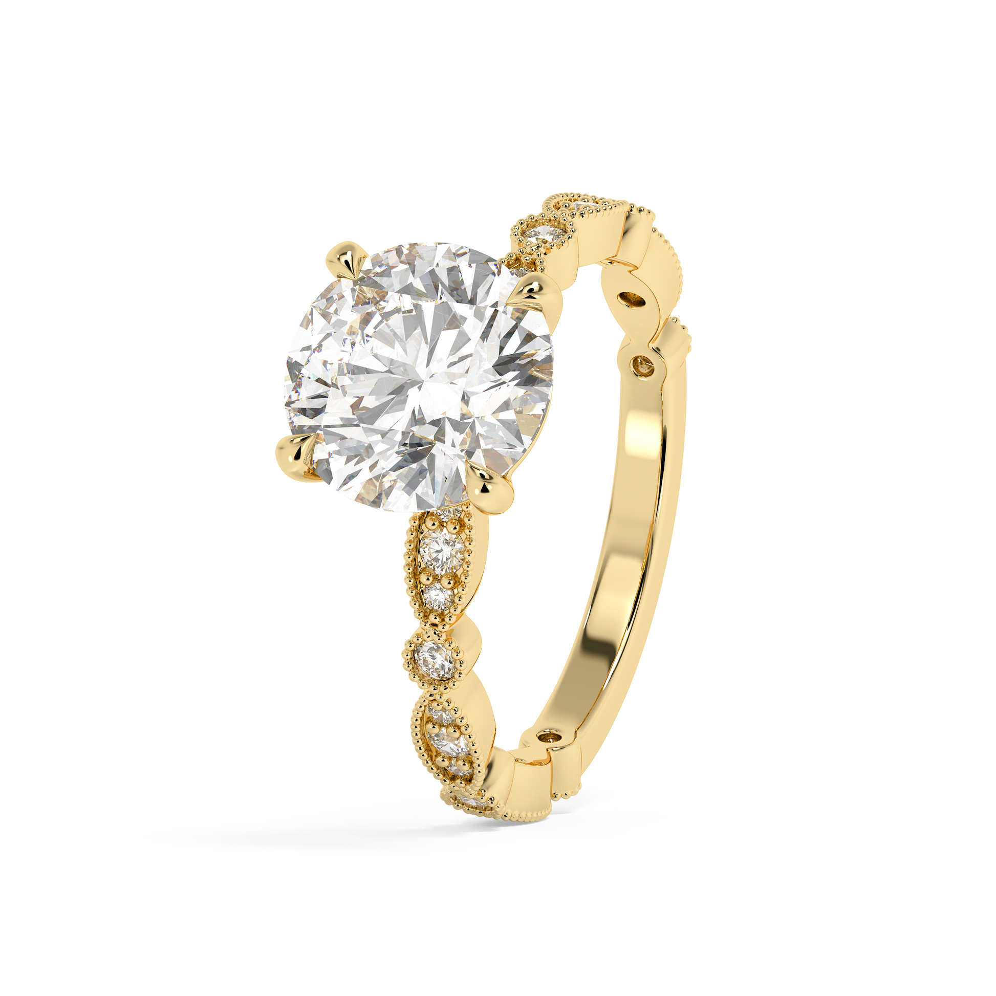 Emerald Solitaire Lab Grown Diamond Engagement Ring