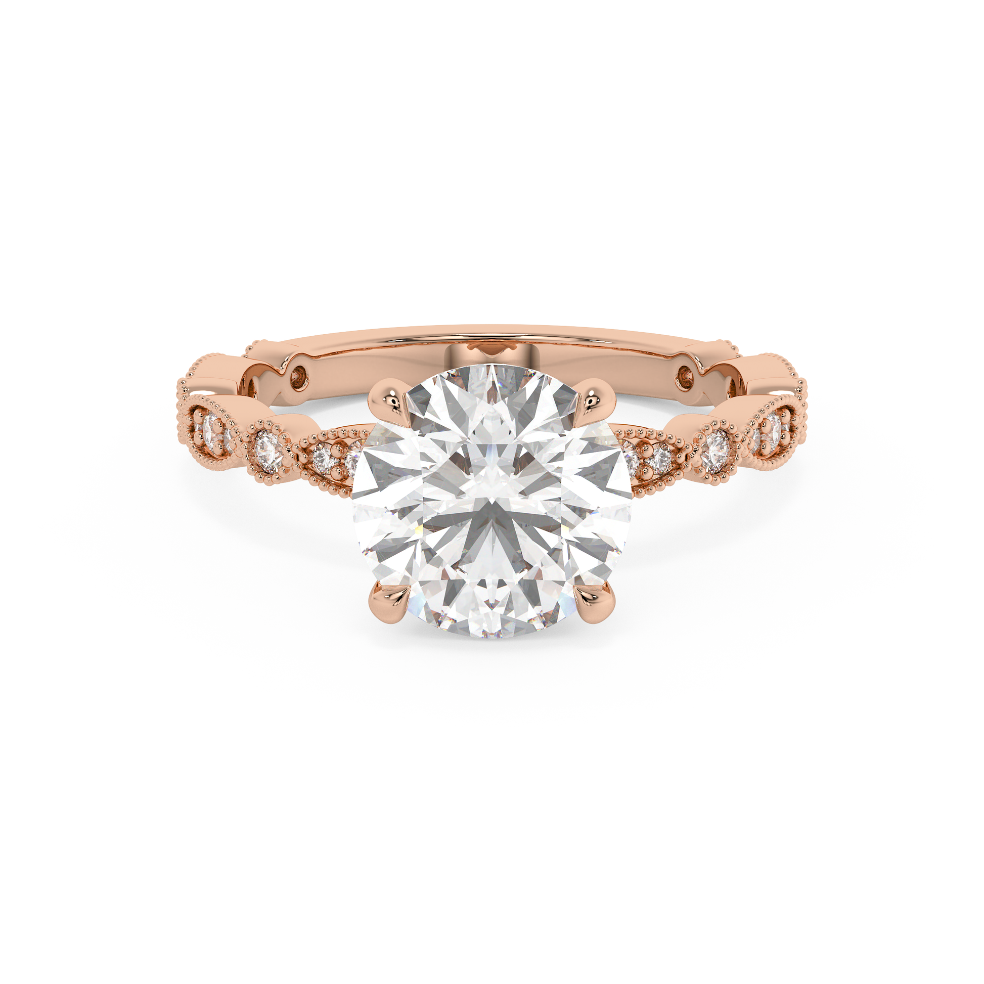 Emerald Solitaire Lab Grown Diamond Engagement Ring