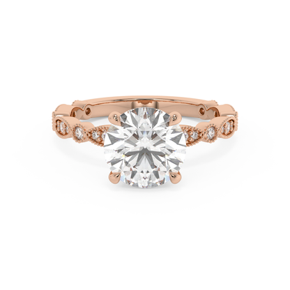 Emerald Solitaire Lab Grown Diamond Engagement Ring