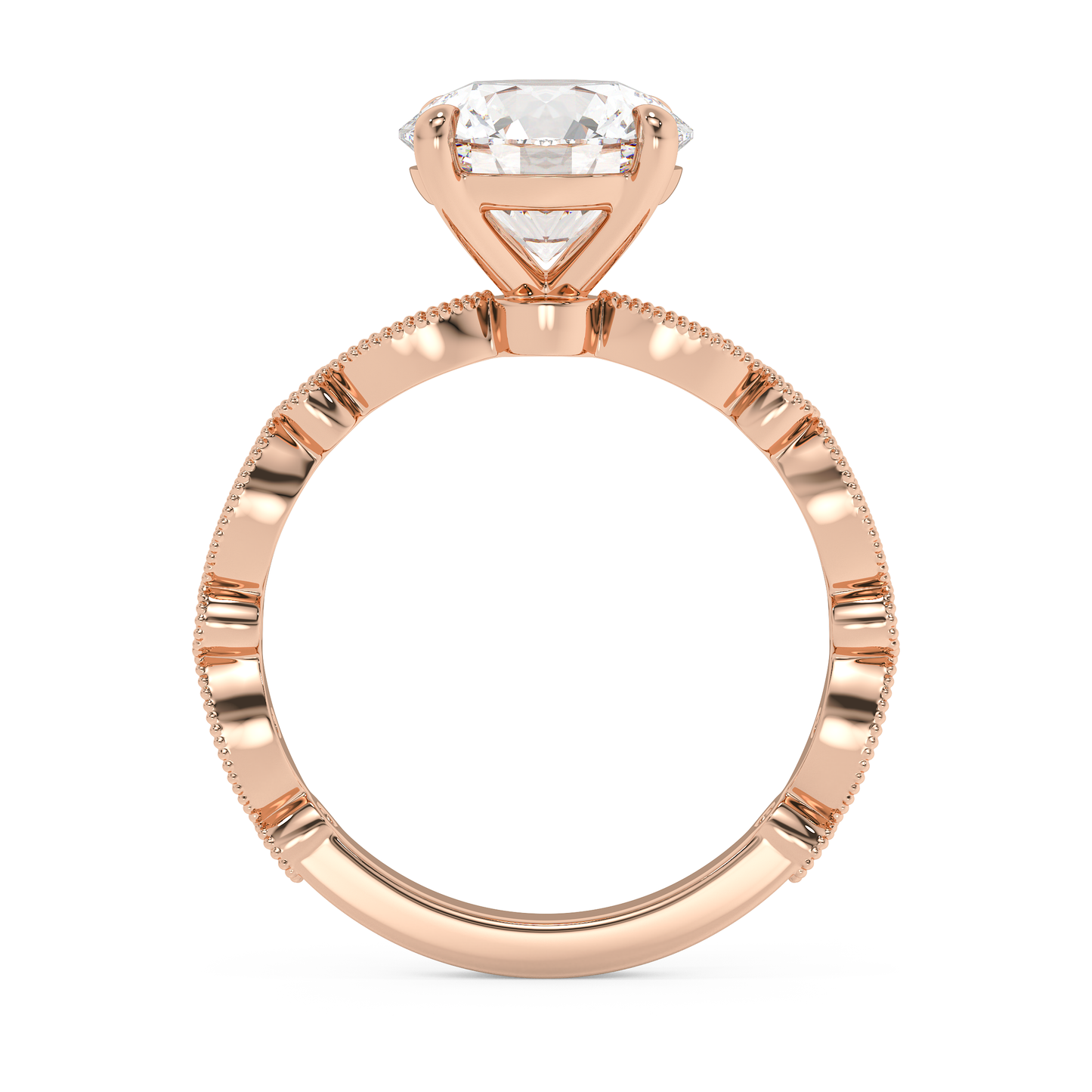 Emerald Solitaire Lab Grown Diamond Engagement Ring