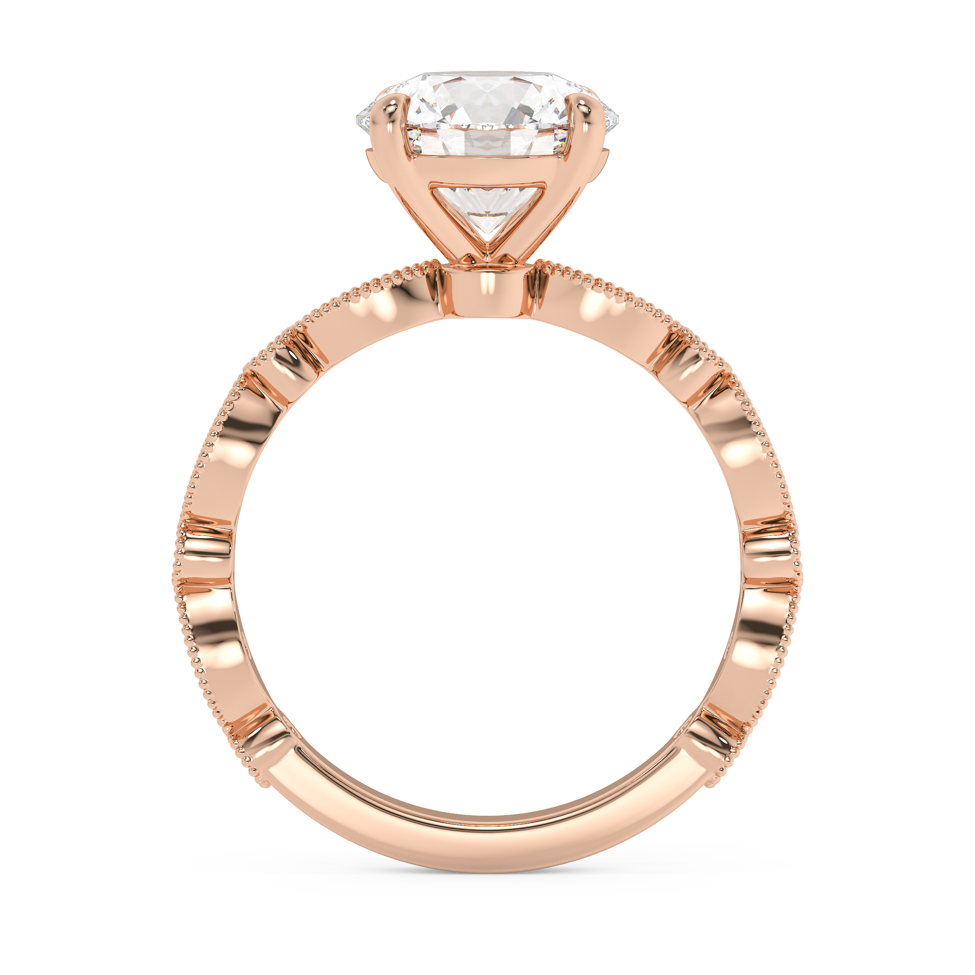 Emerald Solitaire Lab Grown Diamond Engagement Ring