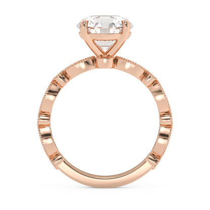 Emerald Solitaire Lab Grown Diamond Engagement Ring