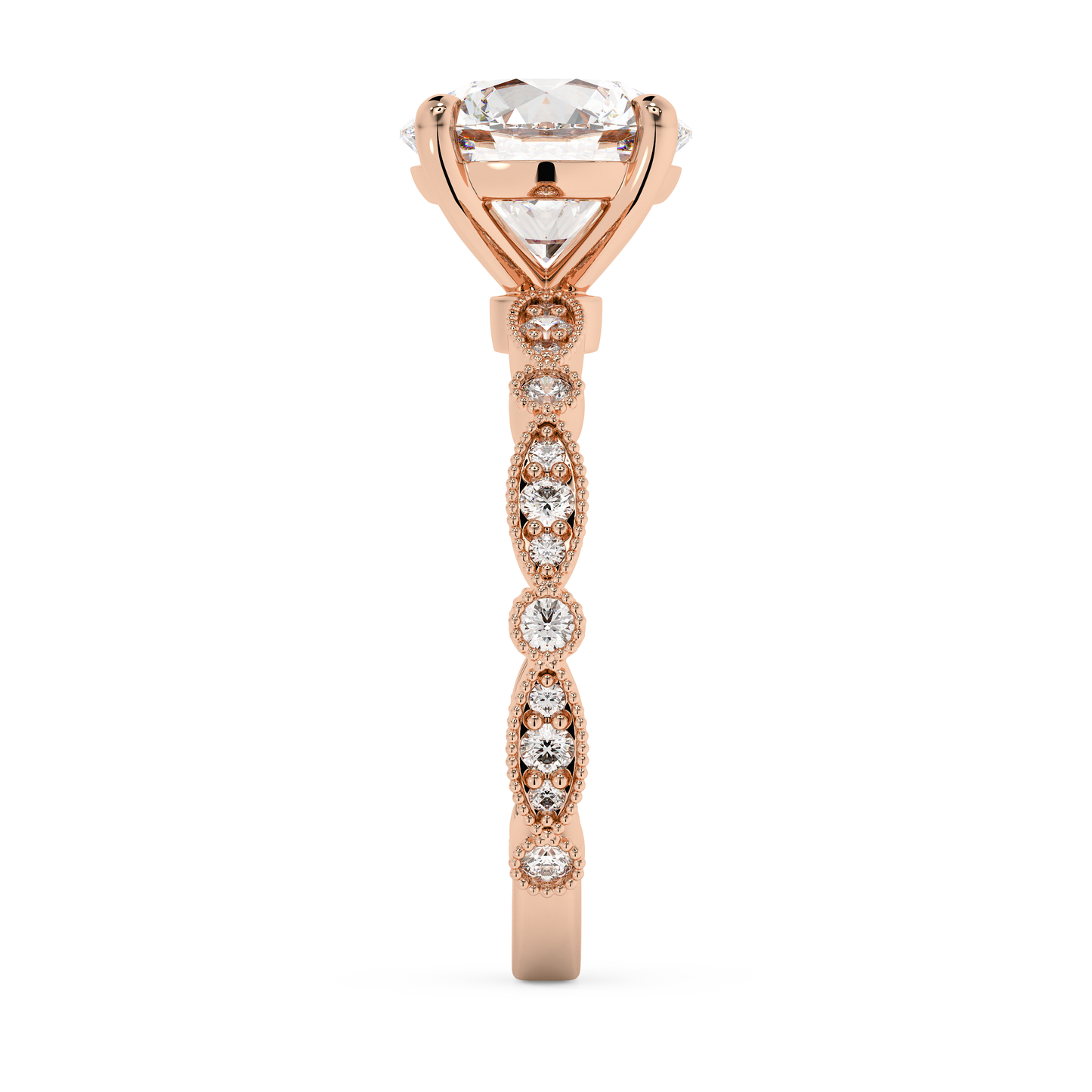 Emerald Solitaire Lab Grown Diamond Engagement Ring