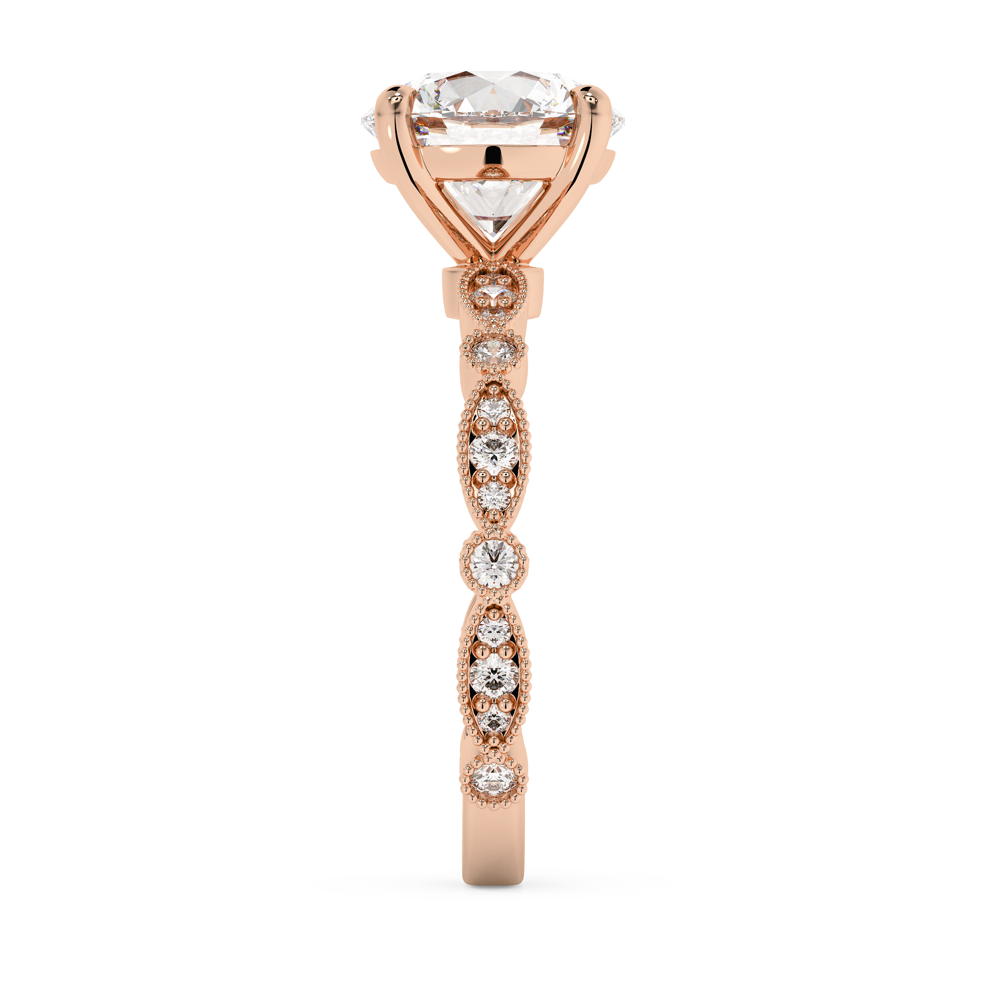 Emerald Solitaire Lab Grown Diamond Engagement Ring