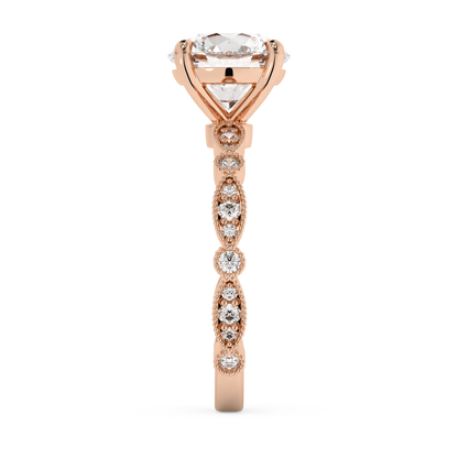 Emerald Solitaire Lab Grown Diamond Engagement Ring