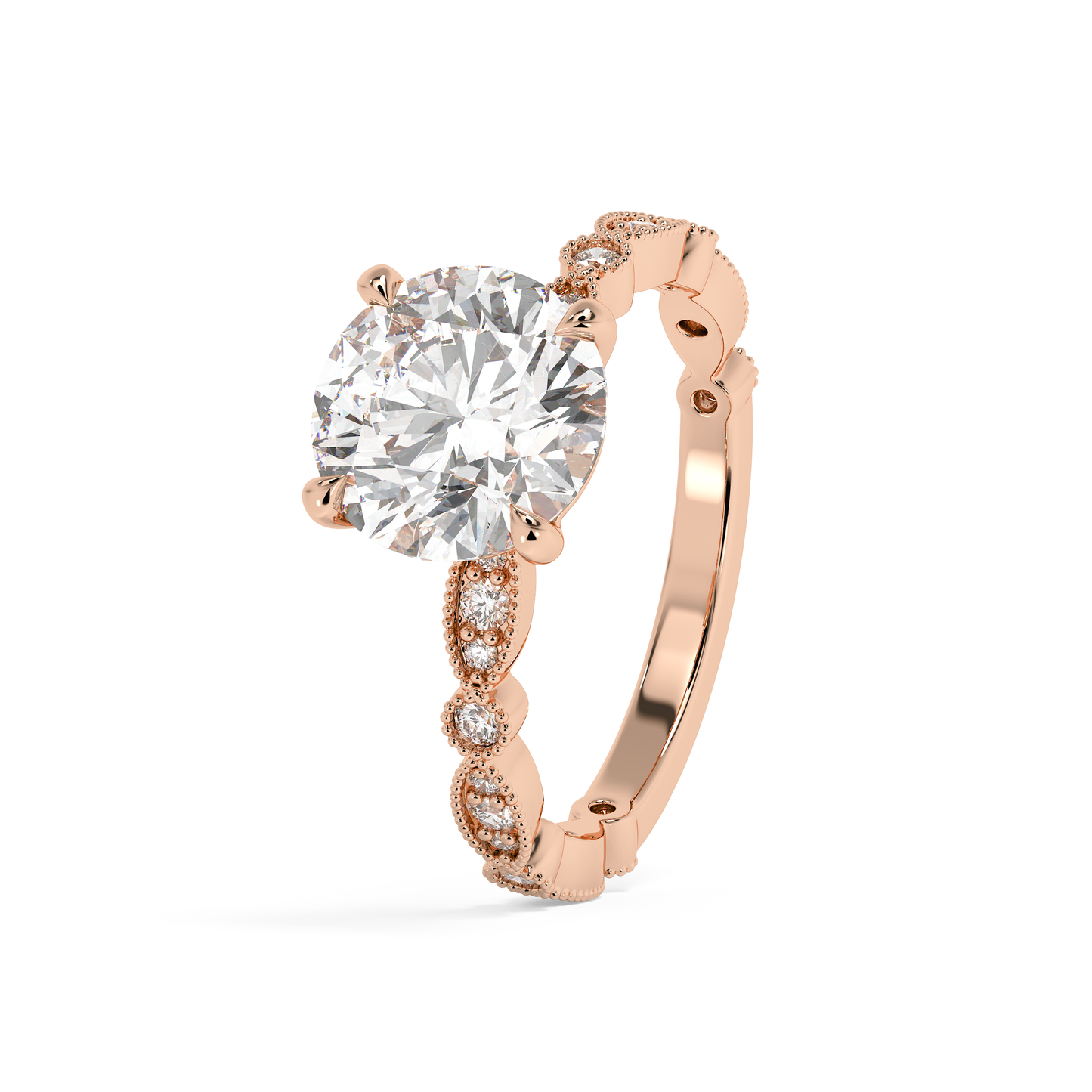 Emerald Solitaire Lab Grown Diamond Engagement Ring