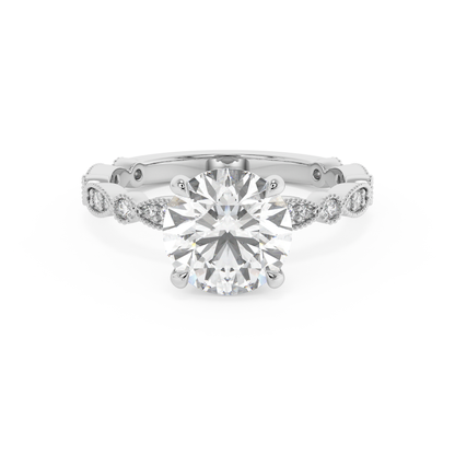 Emerald Solitaire Lab Grown Diamond Engagement Ring