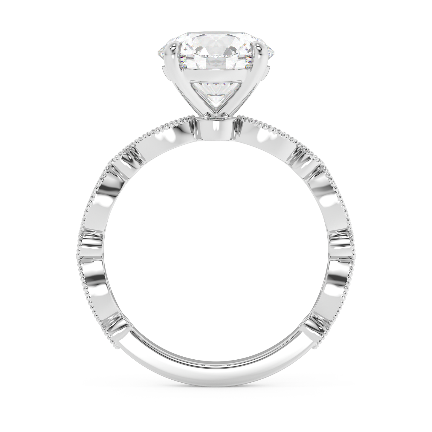 Emerald Solitaire Lab Grown Diamond Engagement Ring