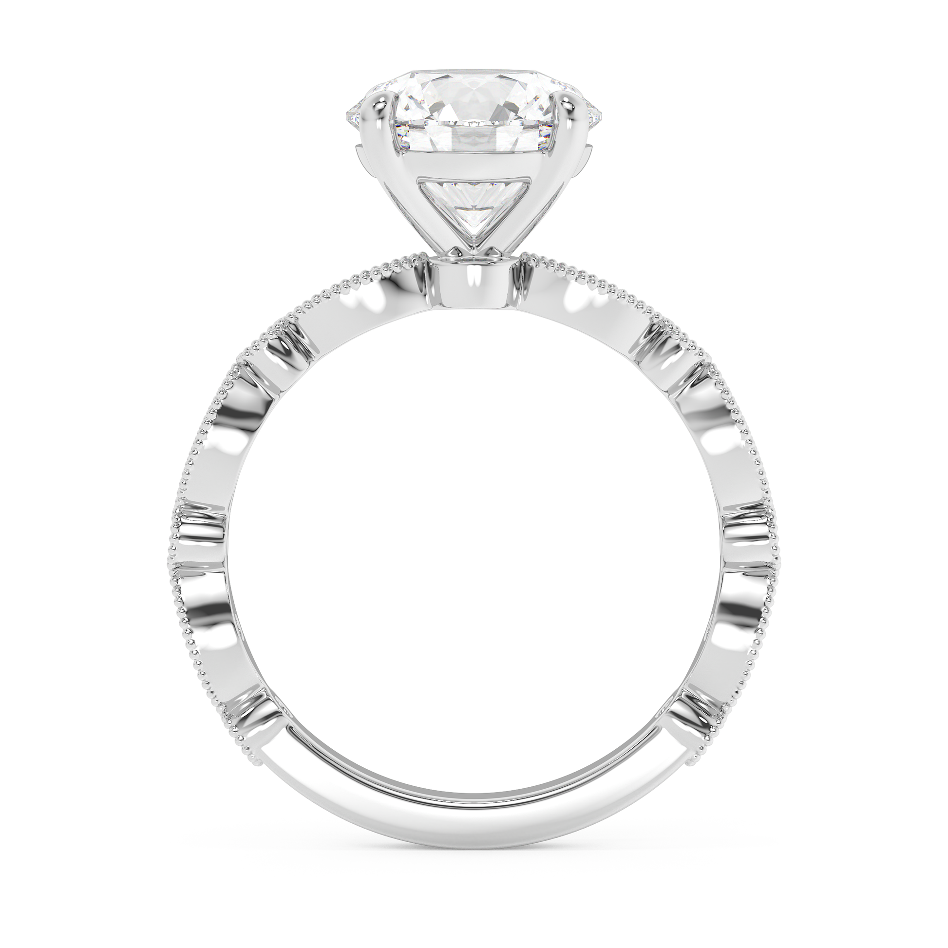 Emerald Solitaire Lab Grown Diamond Engagement Ring