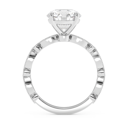 Emerald Solitaire Lab Grown Diamond Engagement Ring