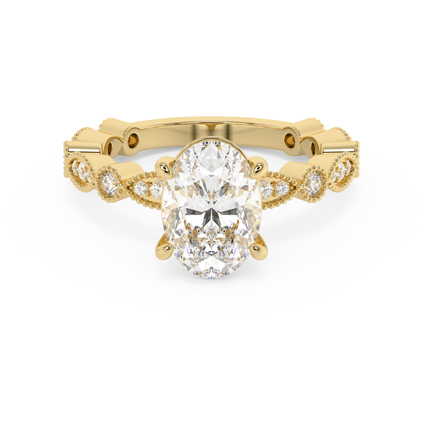 Emerald Solitaire Lab Grown Diamond Engagement Ring